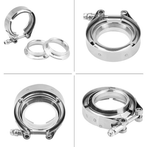 Bride de serrage V-Band 4 pouces kit bride raccord inox pour collecteur turbo échappement (1/5)