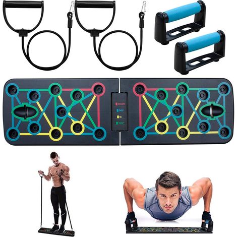 17 en 1 Planche de Pompe, Push Up Board, Planche Pompe Musculation, Poignée Pompe Pliante, 2 Bande de Résistance, Planche Push Up, pour Fitness, Yoga, Usage Intérieur et Extérieur (1/5)