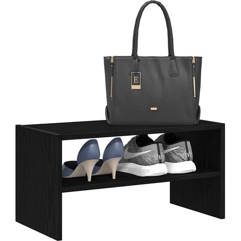 Schuhregal Stapelbar Schwarze Eiche 60x30x30,5 cm