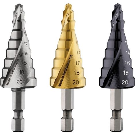 Bosch Stufenbohrer HSS-TiN, 4 - 20 mm, 1/4 Zoll, 70,5 mm, 9 Stufen