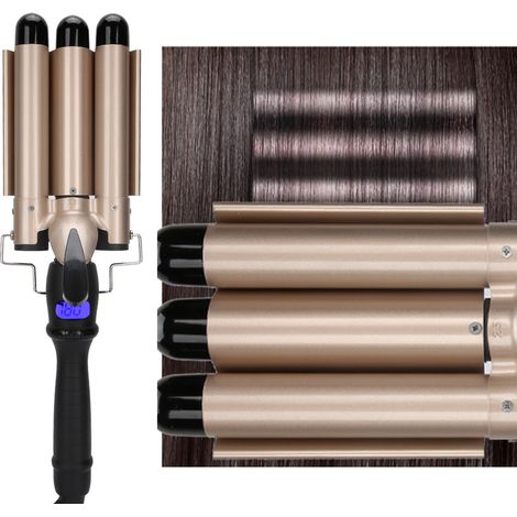 Lisseur électrique professionnel 28mm pour coiffure, fer à boucler avec tension 110-240V EU (1/5)