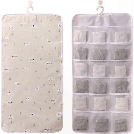 Hängender Organizer mit mehreren Fächern zur Aufbewahrung von Socken, Unterwäsche und Kleidung, Aufbewahrungstasche für Wand oder Tür, Organizer für Kleinteile, Tasche mit Rückentaschen, für Kleidersc (1/5)