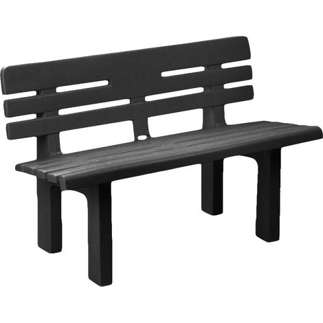 Panchina da esterno Marinella, Panca monoblocco da giardino, Panchina outdoor, 100% Made in Italy, 110x52h71 cm, Antracite
