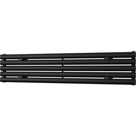 Omeara Axis - Black Horizontal Radiator H290mm x W1400mm Single Panel (1/3)