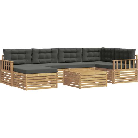 Outdoor-Sofagarnitur 7 Stk. Weiß und Anthrazit vidaXL (1/5)
