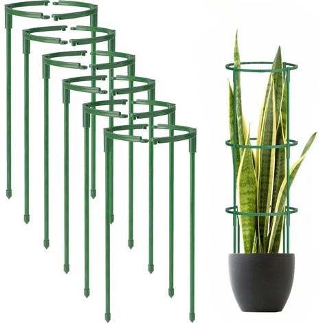 Lot de 12 supports de plantes demi-ronds pour tomates, hortensias, plantes d'intérieur (17,5 x 25 cm) (1/5)