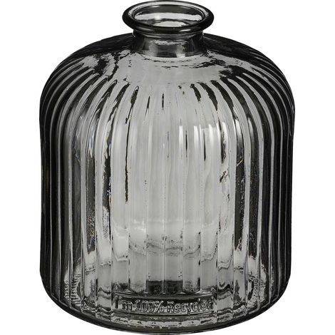 Mica Decorations Flasche Jessica recycled glass 18 x 16 cm anthrazit Vase