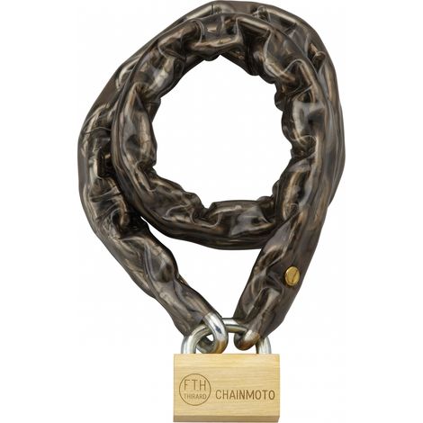 Catena d'acciaio cementato 10mm con chiave Loops, moto, barriere, Ø 8mm, 0.9m, guaina in PVC, lucchetto, 3 chiavi - THIRARD