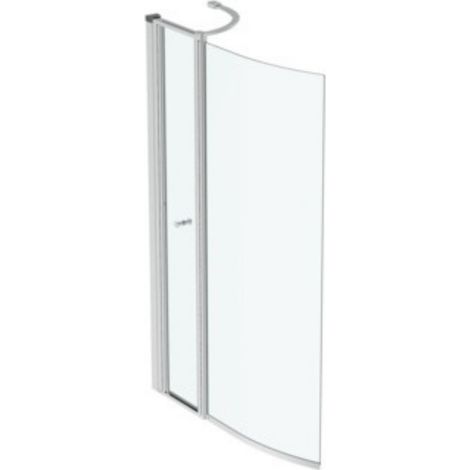 Ideal Standard Mampara de bañera curvada asimétrica con persiana móvil Connect Air, perfil cromado