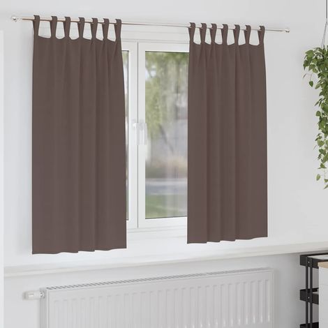 Verdunkelungs-Vorhänge mit Ringen 2 pcs Dunkelbraun (1/5)