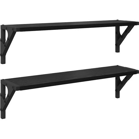 Maison Exclusive - Scaffali da parete 2 pcs Rovere Nero 60 x 15 x 15,5 cm