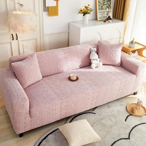 Housse de Canapé Extensible 5 Places 305-350 cm – Jacquard Doux, Protège-Canapé Résistant aux Griffures de Chat (1/5)