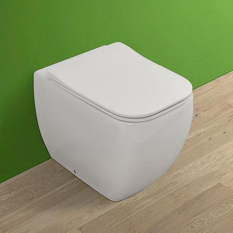 Water singolo filomuro Metropolitan bianco completo di Copriwater slim soft close (1/5)