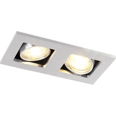 Rechteckiger Einbauspot aus 2-flammigem Aluminium - Qure