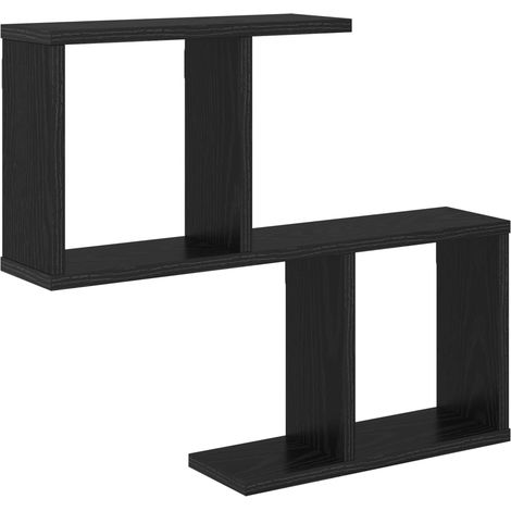 Wandregal Schwarze Eiche 60 x 12 x 50,5 cm Holzwerkstoff vidaXL (1/5)