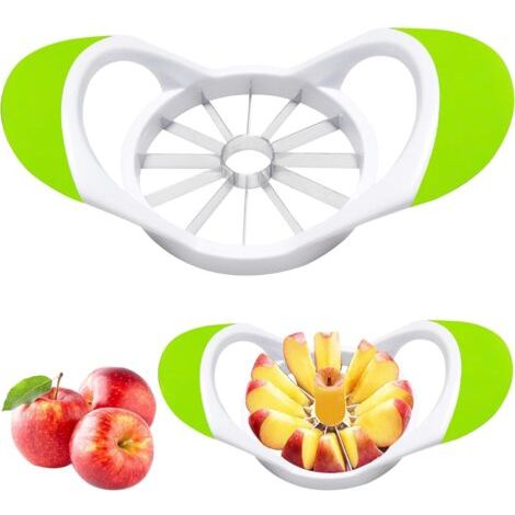 Sbuccia e levatorsoli per mele (12 lame) – Affetta mele con lame in acciaio inox, levatorsoli, manici antiscivolo, foro per mele, utensile da cucina per mele, pere e altra frutta (1/5)