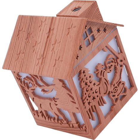 Humidificateur Diffuseur de Maison en Bois avec Motifs de Noël – Diffuseur d'huiles Essentielles Silencieux pour Chambre à Coucher, Bureau – Brumisateur alimenté par USB de 240 ML avec (1/5)