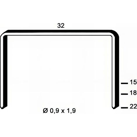 20 000 agrafes cuivrées R-18 - 32 x 18 x D. 0,9 x 1,9 mm - 6R-181 - Alsafix (1/3)