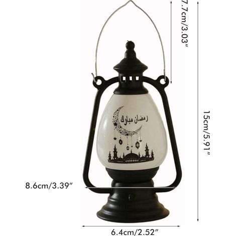 Lampe Ramadan, bougie électronique Eid, bougeoir, lampe à vent pour la décoration de la maison et des fêtes (1/5)
