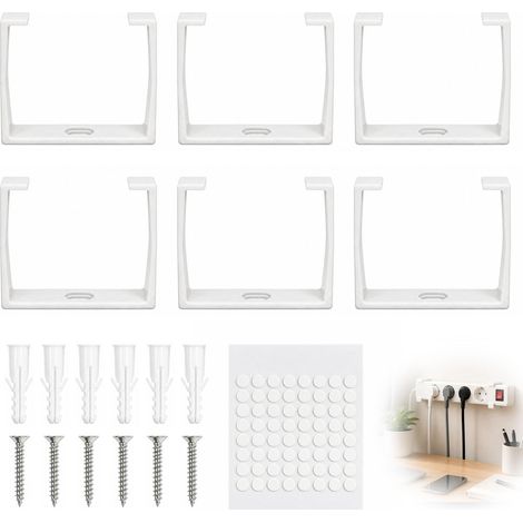 Lot de 6 supports muraux blancs pour prises multiprises (1/5)