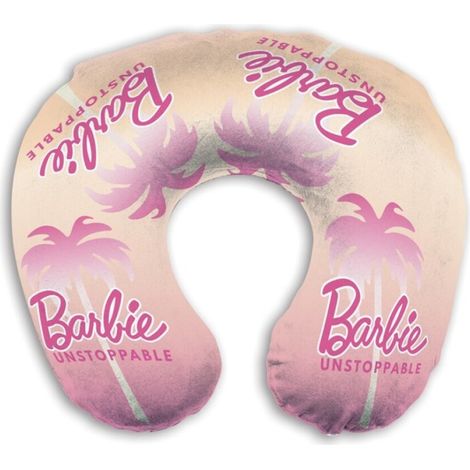 Coussin Tour de Cou - Barbie avec des palmiers - 28x28x6 cm
