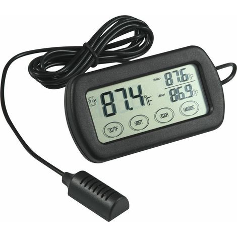 Green Mobility-Thermomètre Hygromètre Jauge de moniteur, alarme automatique Incubateur d'œufs Maximum Minimum Température Humidité Affichage LCD Numérique Reptile Amphibian Réservoir Thermomètre Hygro (1/5)