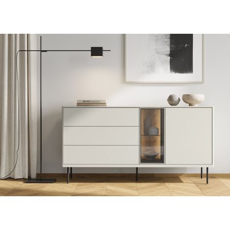 BOBOCHIC - Buffet 2 portes 3 tiroirs 161 cm ESPERA avec LEDS (1/4)