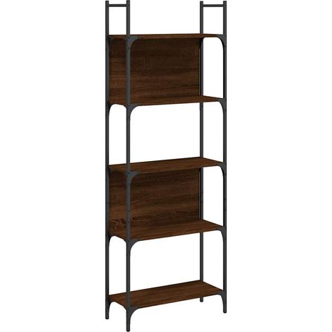 Maison Exclusive - Libreria 5 Ripiani Rovere Marrone 60,5x24x166,5 cm Multistrato (1/5)