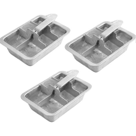 3er-Pack Eiswürfelform mit 6 Fächern und leicht zu öffnendem Griff, Edelstahl, zur Herstellung verschiedener Eiswürfelformen – JXLGV (1/5)
