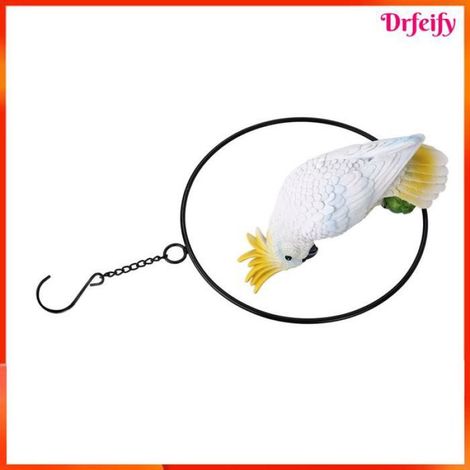Décor de jardin - - Perroquet suspendu 42 cm - Résine imperméable - Multicolore - Anneau en fer (1/5)