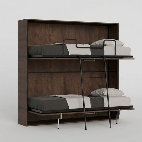 Litera abatible horizontal 85x185cm en madera de nogal Kando 2NC