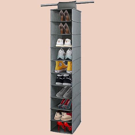 1 Tagre Chaussures 10 Casiers (lot De 1) Rangement Suspendu En Fibre Synthtique Pour Chaussures Tagre Suspendre Pour Sacs Main, Chaussures, (1/4)