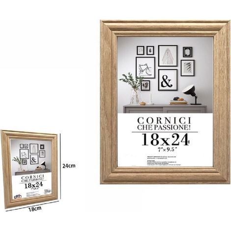 Trade Shop - Cornice Per Foto Porta Fotografie Quadri Tele 18x24cm Modello Legno Chiaro 71625 -