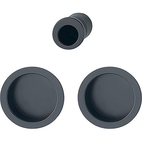 Lot de 2 - Rosace aveugle - Poignée étoile - Aluminium noir mat - Pour porte coulissante - Design moderne - Ø 59 cm (1/3)
