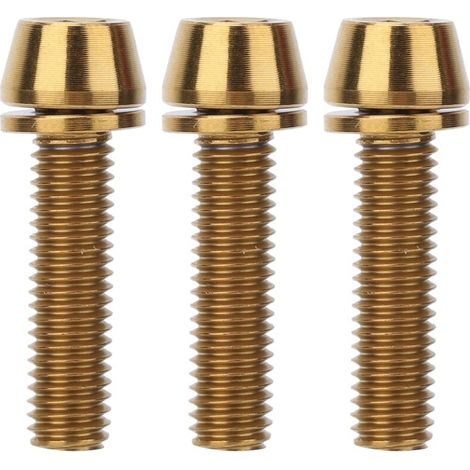 3 Vis en Alliage de Titane pour Potence de Vélo, Vis de Frein à Disque M5x20mm Dorées, Accessoires Cyclisme Durables