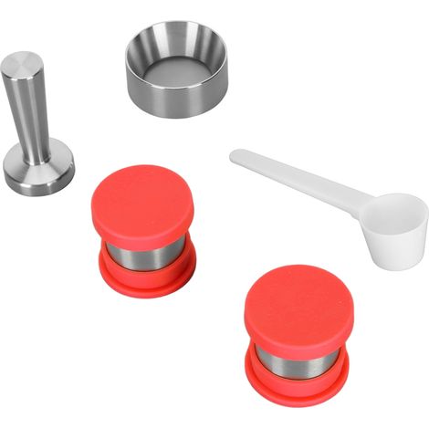 Capsule de café rechargeable en acier inoxydable, durable et réutilisable, pour la maison et le bureau (rouge) (1/5)