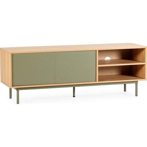 Mueble Tv Cuzco 2 puertas color Roble/Verde