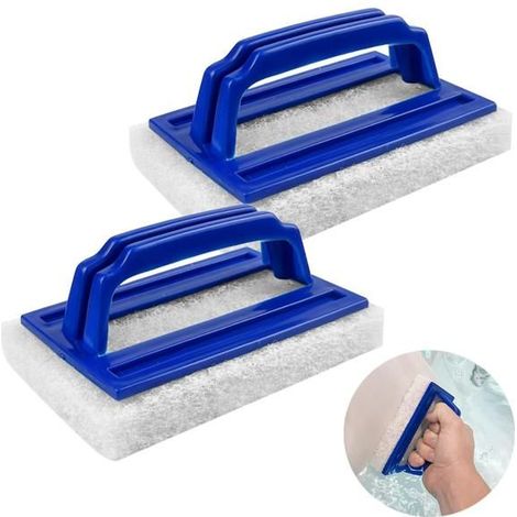 Magischer Poolschwamm, 2 Stück mit Griff, langlebig und effektiv (blau).
