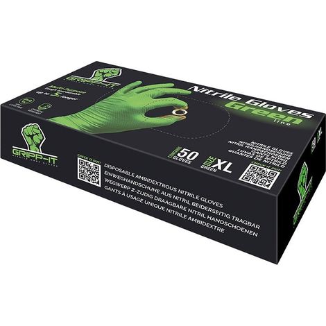 Guanti in nitrile gripp it xl scatola dispenser verde da 50 pezzi