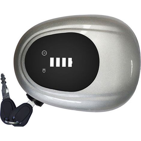 Feux avant vélo électrique argent, projecteur étanche coque scellée, son fort, sécurité éclairage puissant (1/3)