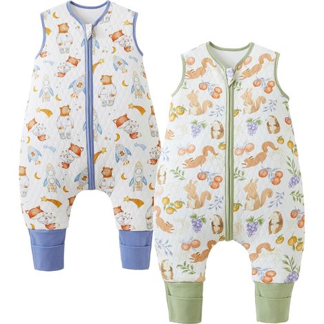 Gigoteuse pour bébé toute l'année avec pieds, 1,5 Tog, Gigoteuse d'hiver pour tout-petit, 100 % coton (1/5)