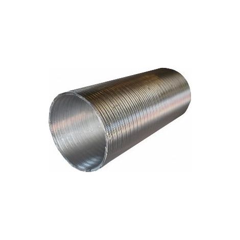 FPLUS tubo alum.flexible 120mm.plata 1.5mt. , Tubo flexible con lámina de Aluminio corrugada en color plata para evacuación de humos y gases de tipo domestico e industrial. Ventila