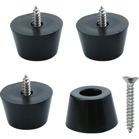 4Pcs Patin Pied Chaise Meuble Caoutchouc Tampon Pare-choc Embout Jambe Protection Vis D24x20xH15mm (1/5)
