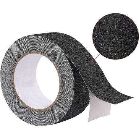 Bande Antiderapante Escalier 5 m x 2,5 cm, Ruban Adhésif Antidérapant Noir, Bande Adhesive Antiderapante pour Extérieur et Intérieur, Scotch Antiderapant Ruban Antidérapant Imperméable