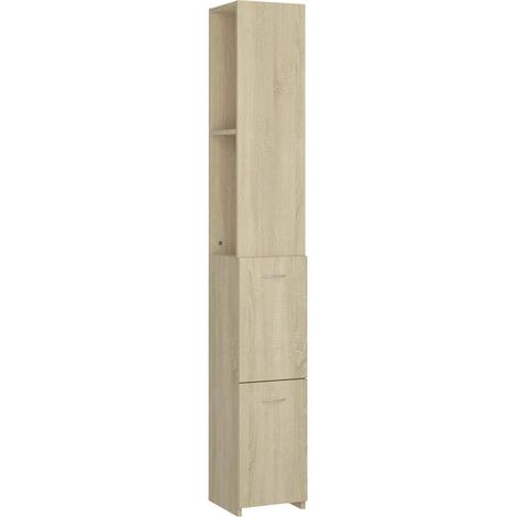 Maison Exclusive - Armadietto Bagno Rovere Sonoma 25x26,5x170 cm Legno Multistrato (1/5)