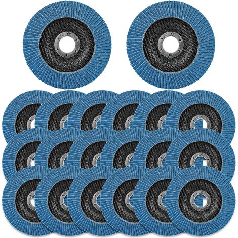 20 Pcs Disque à Lamelle 125mm, Disques Abrasifs à Lamelles Grain 120, Disque de Meulage en Acier, Disque de Décapage pour Enlever Ebavure, Polissage, Rouille, Finition (1/5)