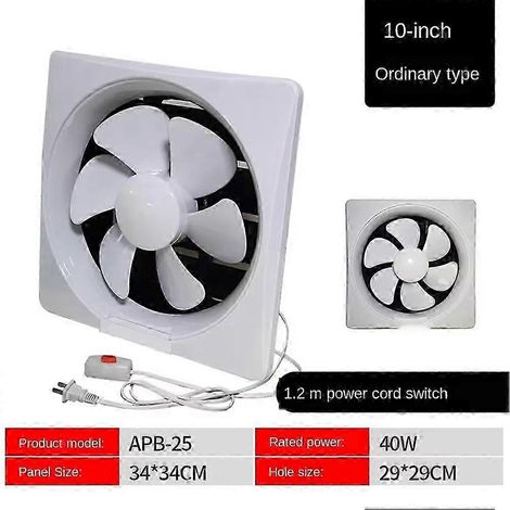 Ventilateur d'extraction, extracteur d'air mural, puissant extracteur d'air de cuisine, extracteur d'air silencieux pour fenêtre de salle de bain, 15 cm (1/5)