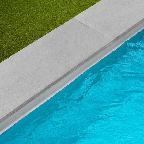Margelle de piscine Pierre de l'Atlas Gris 100x35x3 cm Bord Droit (à l'unité) - RO'MA NATURE (1/4)