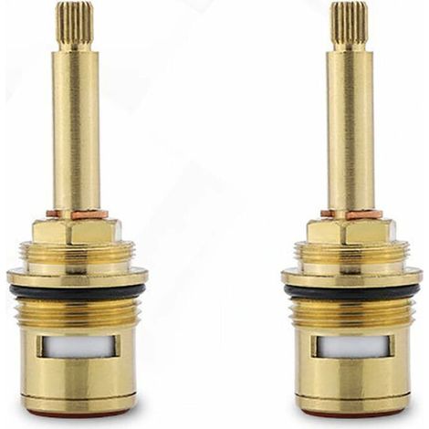 Vannes de robinet en céramique et laiton – Lot de 2 cartouches de rechange – Filetage BSP 3/4 – Température jusqu'à 90℃