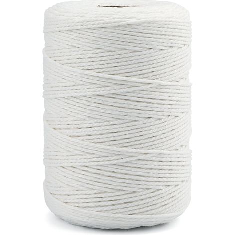 Corde en Coton Ficelle Blanche 2mm x 300M pour Travaux Manuels, Cuisine, Lier la Viande, Emballage (1/5)